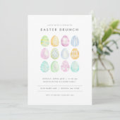 Pastel Modern Easter Brunch Invitation Easter Egg Kaart (Staand voorkant)