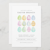 Pastel Modern Easter Brunch Invitation Easter Egg Kaart (Voorkant / Achterkant)