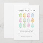 Pastel Modern Easter Hunt Invitation Party Kaart (Voorkant / Achterkant)