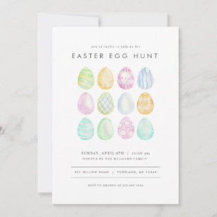Pastel Modern Easter Hunt Invitation Party Kaart