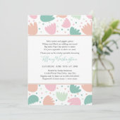 Pastel Modern Floral girl baby sprinkle Kaart (Staand voorkant)