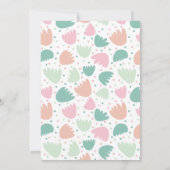 Pastel Modern Floral girl baby sprinkle Kaart (Achterkant)