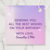 Pastel Modern Glam Trendy Balloons Happy Birthday Bedankjes Labels (Achterkant)