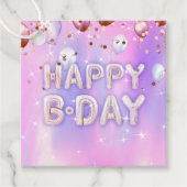 Pastel Modern Glam Trendy Balloons Happy Birthday Bedankjes Labels (Voorkant)