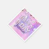 Pastel Modern Glam Trendy Balloons Happy Birthday Servet (Hoek)