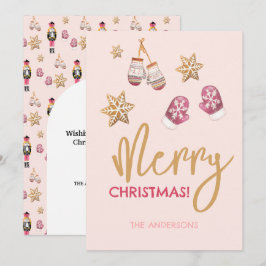 Pastel Modern Kerst Patroon Feestdagenkaart