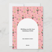 Pastel Modern kerstpatroon Feestdagenkaart (Achterkant)