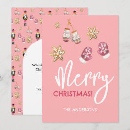 Pastel Modern kerstpatroon Feestdagenkaart