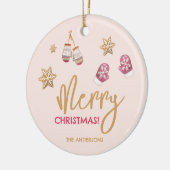 Pastel Modern kerstpatroon Keramisch Ornament (Links)