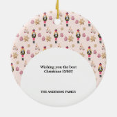 Pastel Modern kerstpatroon Keramisch Ornament (Achterkant)