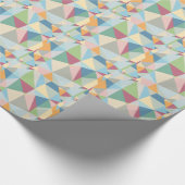 Pastel modern kleurrijk geometrisch patroon cadeaupapier (Hoek)