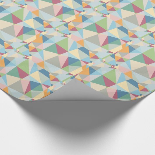 Pastel modern kleurrijk geometrisch patroon cadeaupapier (Hoek)