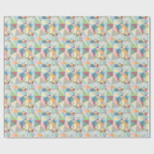 Pastel modern kleurrijk geometrisch patroon cadeaupapier (Vlak)