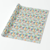 Pastel modern kleurrijk geometrisch patroon cadeaupapier (Uitgerold)