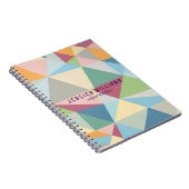 Pastel modern kleurrijk geometrisch patroon notitieboek (Rechterzijde)