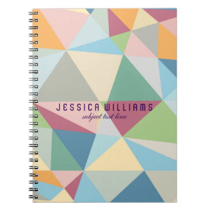 Pastel modern kleurrijk geometrisch patroon notitieboek