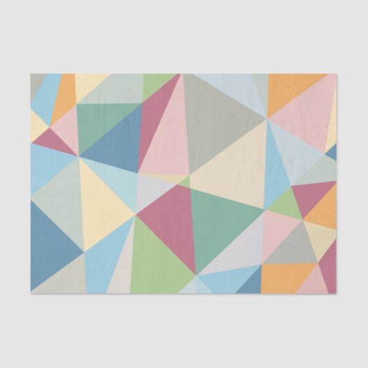 Pastel modern kleurrijk geometrisch patroon tissuepapier (Voorkant)