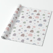 Pastel Modern Rainbow Stars patroon inpakpapier (Uitgerold)