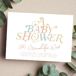 Pastel Modern Sweet en Elegant Baby shower Kaart