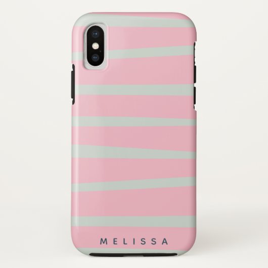 pastel modern wave strepen monogram Case-Mate iPhone case (Achterkant)