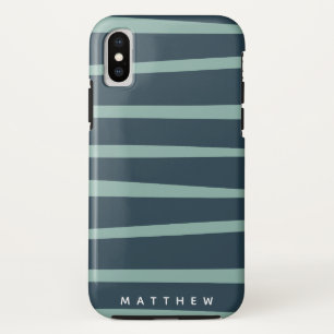 pastel modern wave strepen monogram Case-Mate iPhone case