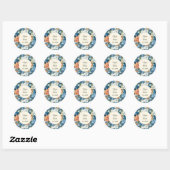 Pastel Moderne Bloemige Bruiloft Ronde Sticker (Vel)