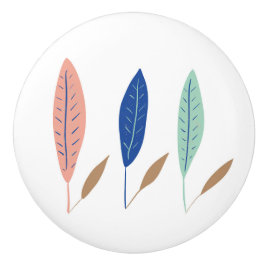 Pastel moderne eenvoudige minimalistische bladeren keramische knop