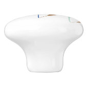 Pastel moderne eenvoudige minimalistische bladeren keramische knop (Zijkant)