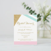 Pastel moderne geometrische bruidsdoucheuitnodigin kaart (Staand voorkant)
