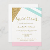 Pastel moderne geometrische bruidsdoucheuitnodigin kaart (Voorkant / Achterkant)
