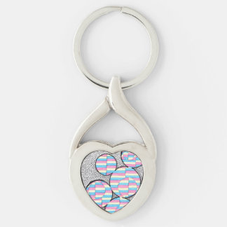 Pastel moderne geometrische patroon sleutelhanger