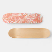 Pastel moderne gouden tropische koraalpalm skateboard (Horizontaal)