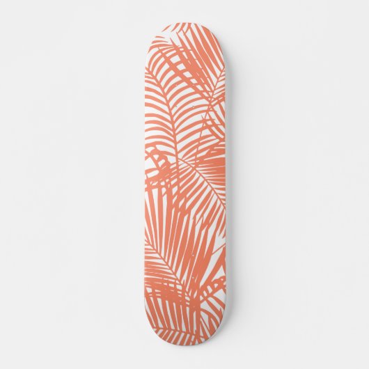 Pastel moderne gouden tropische koraalpalm skateboard (Voorkant)