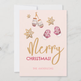 Pastel Moderne Kerstpatroon Feestdagenkaart