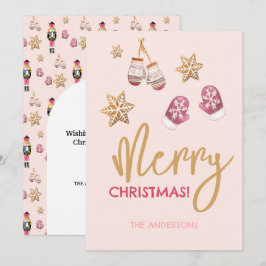 Pastel Moderne Kerstpatroon Feestdagenkaart