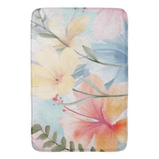 PASTEL MODERNE KUNSTBLOEMEN BADMAT (Voorkant Verticaal)