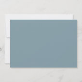 Pastel Moderne Minimalistische Slate Blue Bruiloft Kaart (Achterkant)
