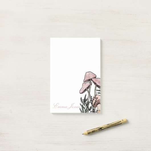 Pastel Moderne paddenstoelen Post-it® Notes (Op bureau)