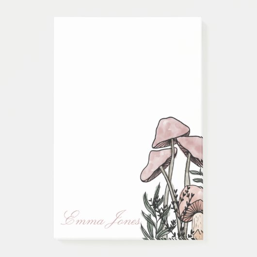 Pastel Moderne paddenstoelen Post-it® Notes (Voorkant)