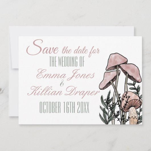 Pastel Moderne Paddenstoelen Save The Date (Voorkant)