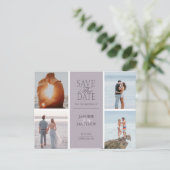 pastel moderne vier foto behalve het date briefkaa aankondigingskaart (Staand voorkant)