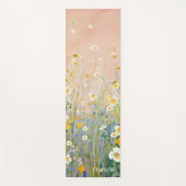 Pastel Moderne Waterverf Bloemen Gepersonaliseerde Yogamat (Voorkant)