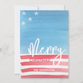 Pastel Moderne Waterverf Vlag Feestdagenkaart (Voorkant)