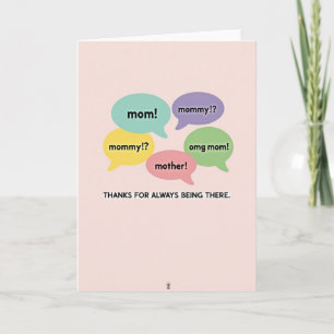 Pastel Moeder Liefde Uitroepkaart Kaart