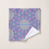 Pastel Moeder van Parel Patroon Naam Monogram | Bad Handdoek (Wasdoekje)
