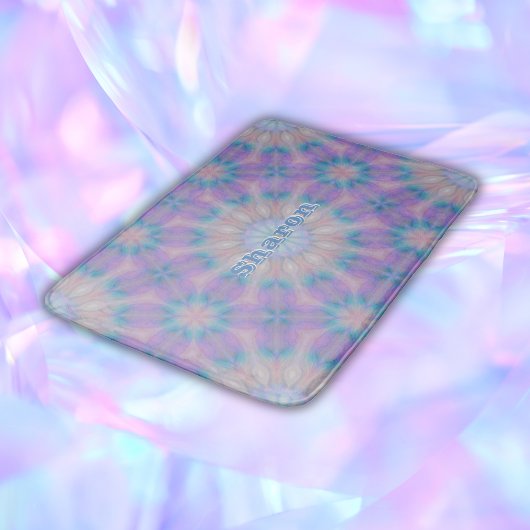 Pastel Moeder van Parel Patroon Naam Monogram | Badmat