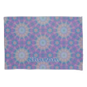 Pastel Moeder van Parel Patroon Naam Monogram | Kussensloop (Voorkant-Links)