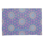 Pastel Moeder van Parel Patroon Naam Monogram | Kussensloop (Voorkant-Rechts)