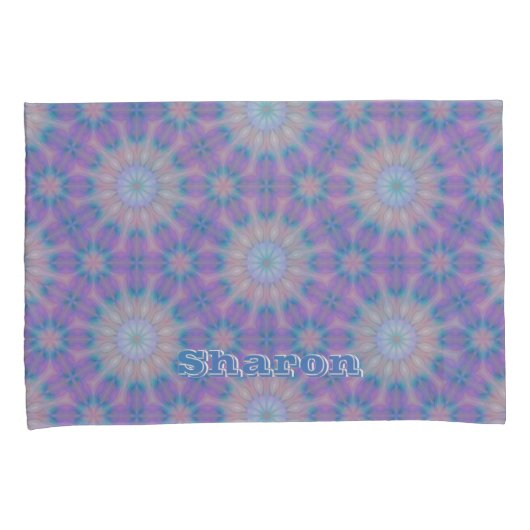 Pastel Moeder van Parel Patroon Naam Monogram | Kussensloop (Voorkant-Rechts)