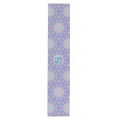 Pastel Moeder van Parel Patroon Naam Monogram | Medium Tafelloper (Voorkant)